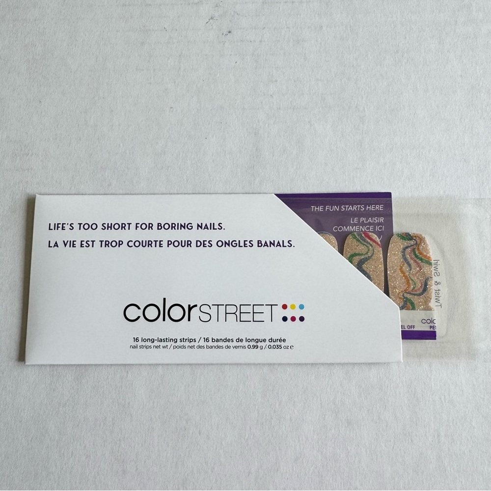 *Exclusive* Color Street: Twist & Swirl | Gold Rainbow Metallic Multicolor Blue - Picture 3 of 11